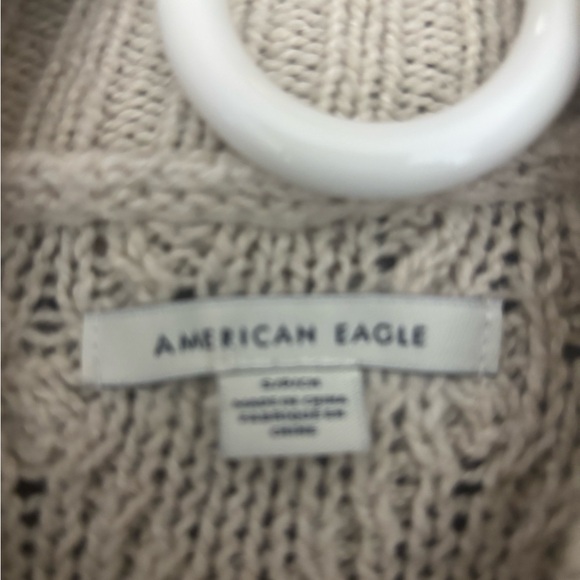 American Eagle Outfitters Beige Cable Knit Turtleneck Sweater - Picture 2 of 2